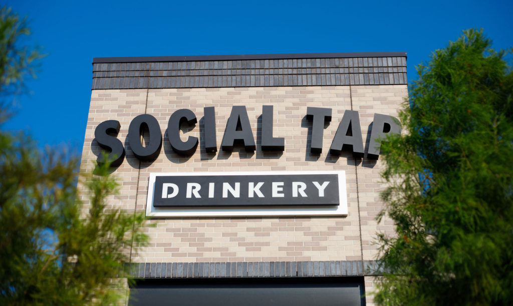 Social Tap Drinkery building signage