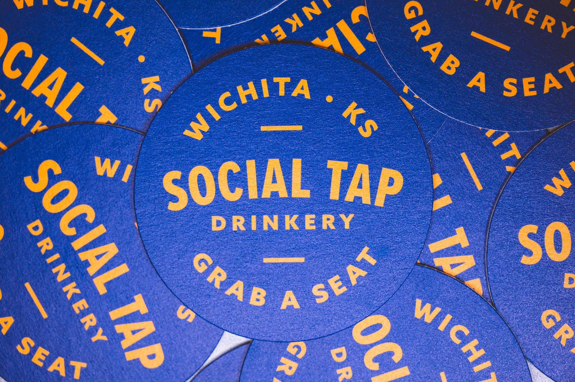 Social Tap Drinkery coasters design