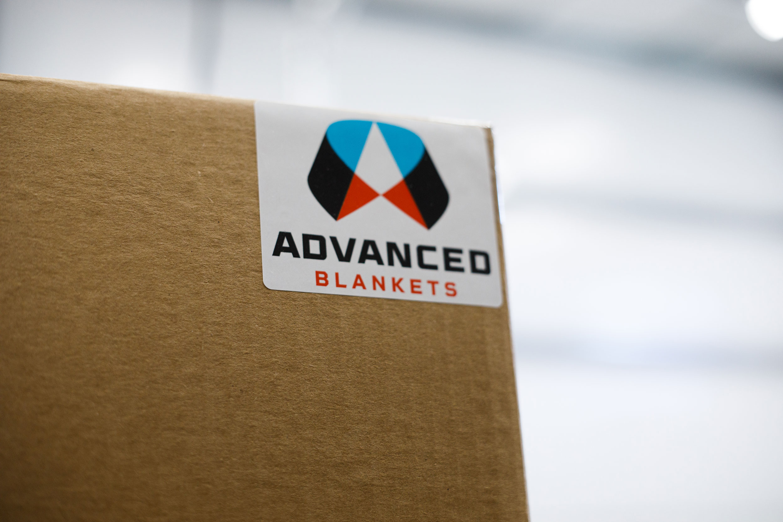Advanced Blankets logo box sticket