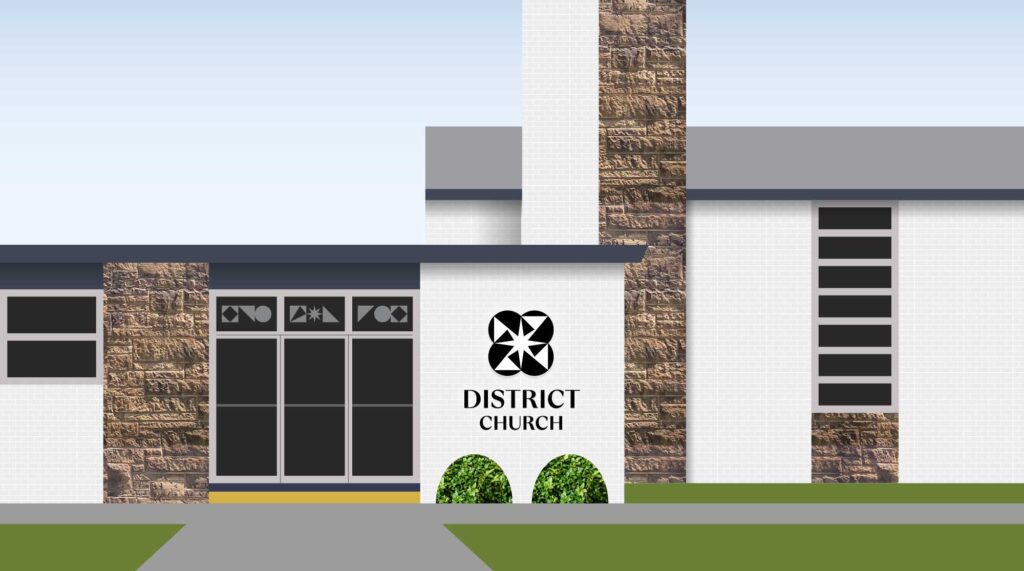 District Church building signage mockup